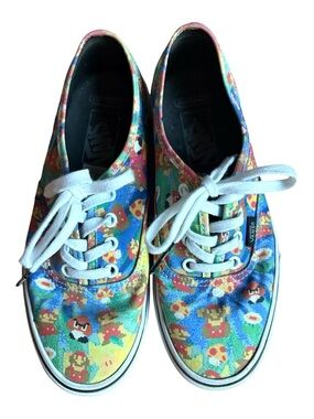 Vans x Nintendo Super Mario Bros Game Over Sneakers Women’s 7.5 Mens 6
